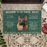 Dog Doormat 3D German Shepherd Welcome To My House Rules Custom Doormat