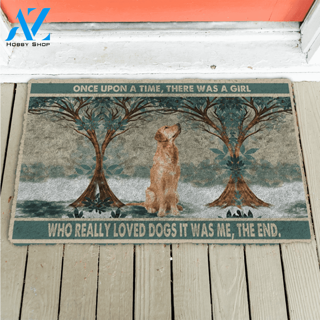 Dog Doormat 3D Golden Retriever Once Upon A Time Custom Doormat