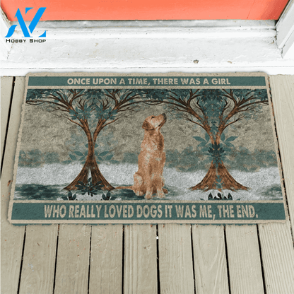 Dog Doormat 3D Golden Retriever Once Upon A Time Custom Doormat