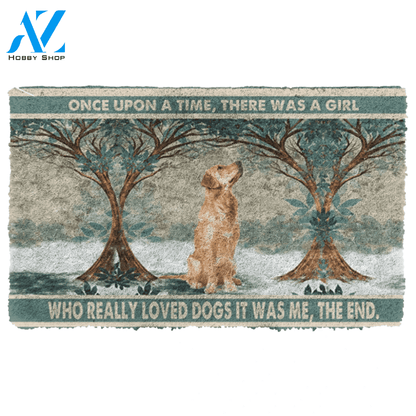 Dog Doormat 3D Golden Retriever Once Upon A Time Custom Doormat