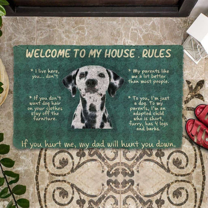 Dog Doormat 3D Great Dane Dog Welcome To My House Rules Custom Doormat