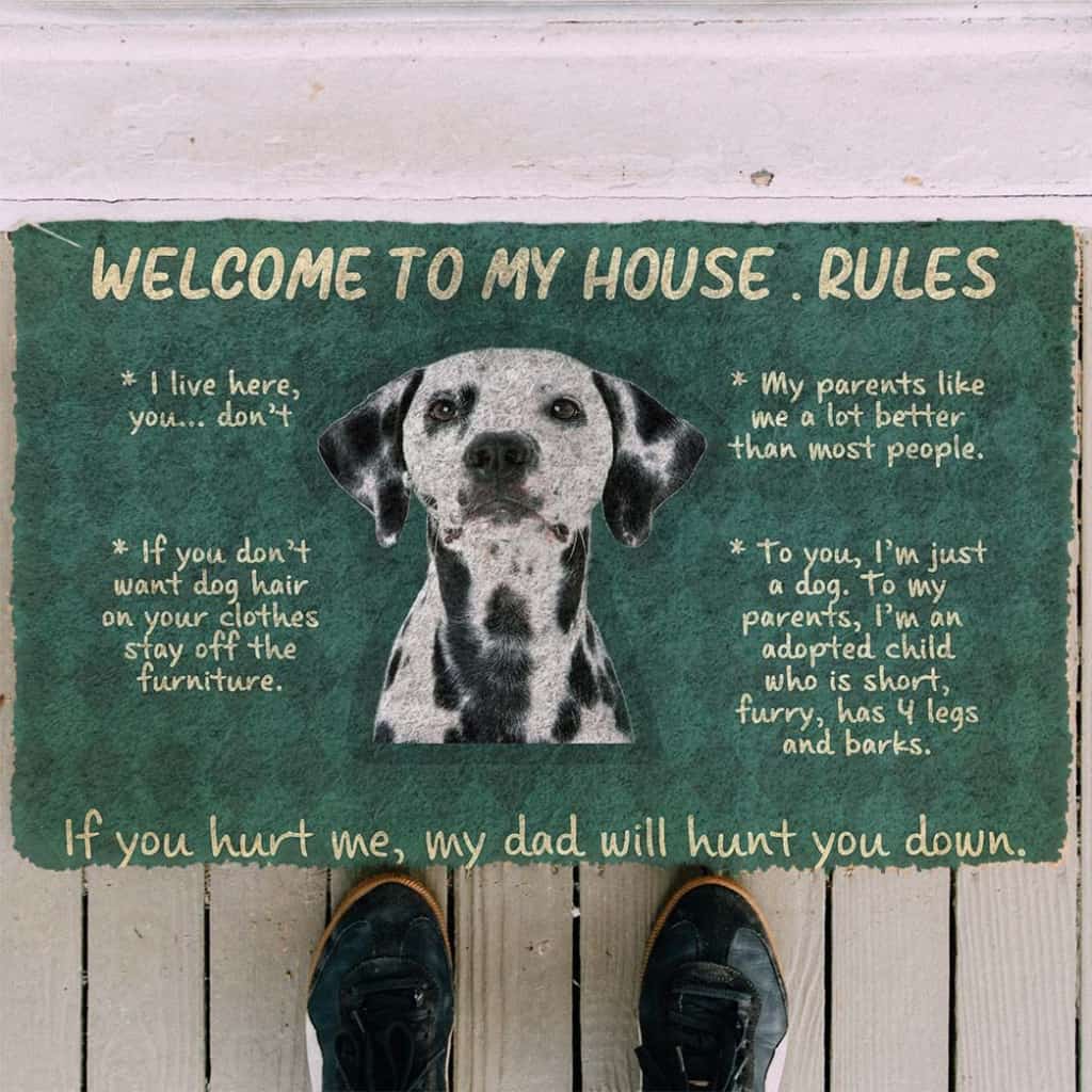 Dog Doormat 3D Great Dane Dog Welcome To My House Rules Custom Doormat