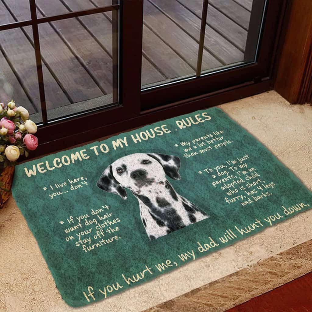 Dog Doormat 3D Great Dane Dog Welcome To My House Rules Custom Doormat