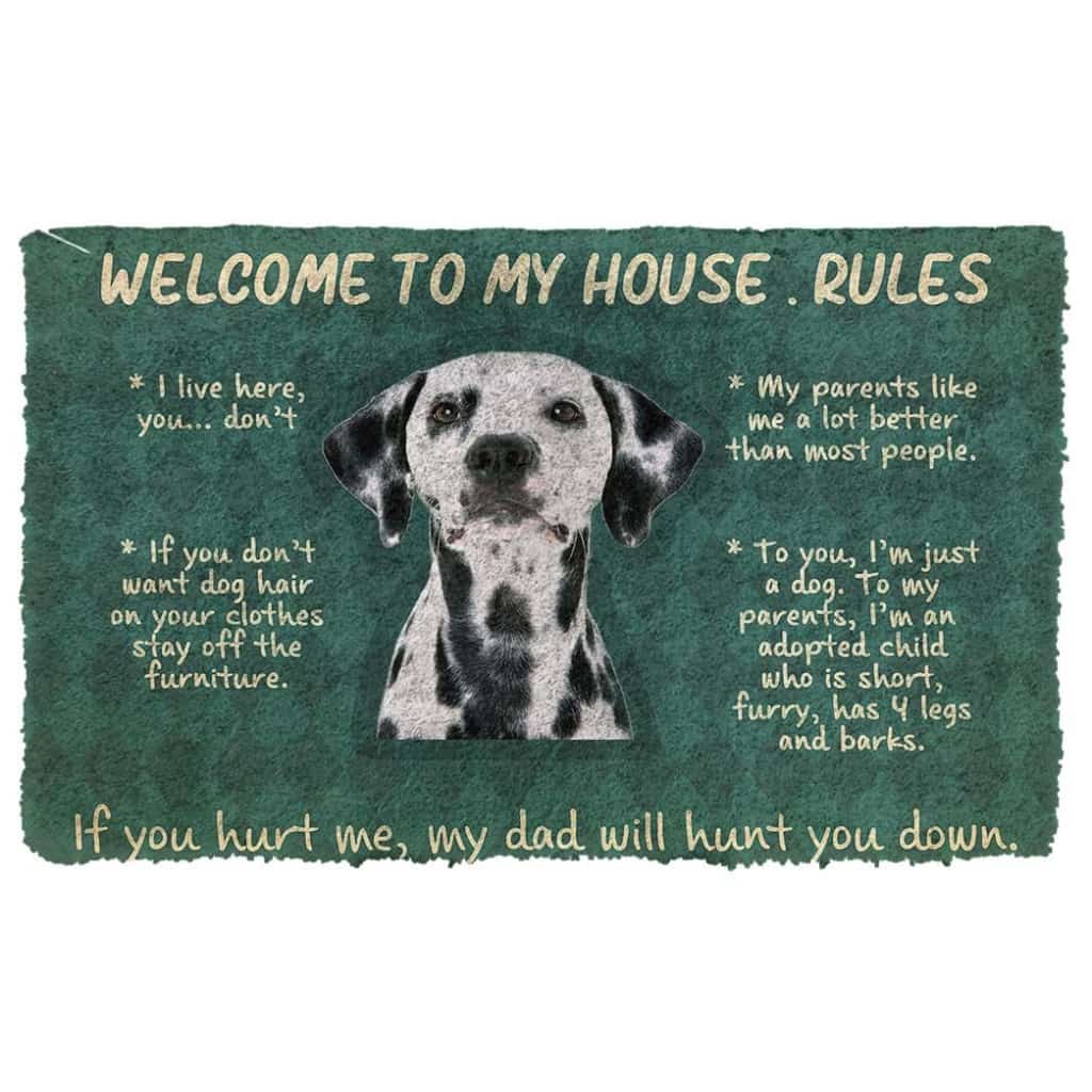 Dog Doormat 3D Great Dane Dog Welcome To My House Rules Custom Doormat