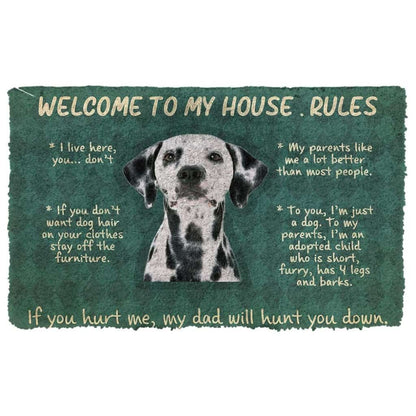 Dog Doormat 3D Great Dane Dog Welcome To My House Rules Custom Doormat