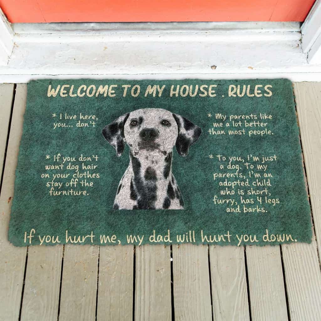 Dog Doormat 3D Great Dane Dog Welcome To My House Rules Custom Doormat