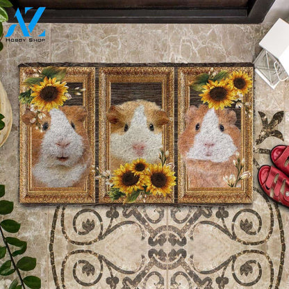 Dog Doormat 3D Guine Pig Sunflower Doormat