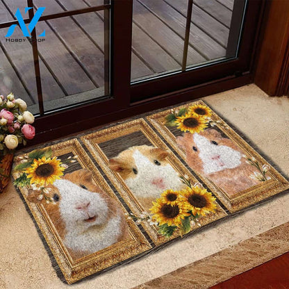 Dog Doormat 3D Guine Pig Sunflower Doormat
