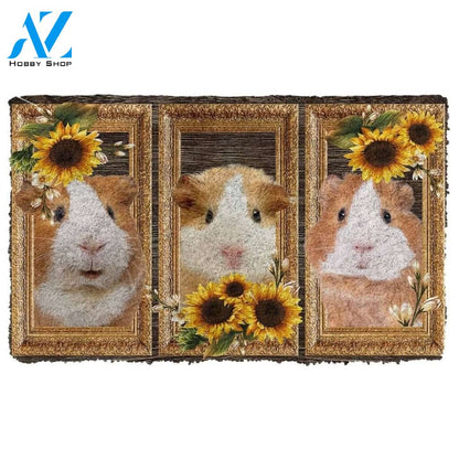 Dog Doormat 3D Guine Pig Sunflower Doormat