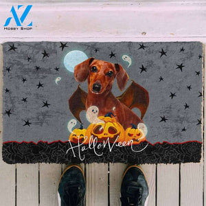 Dog Doormat 3D Halloween Vampire Dachshund Custom Doormat