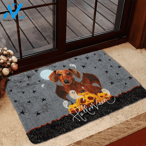 Dog Doormat 3D Halloween Vampire Dachshund Custom Doormat