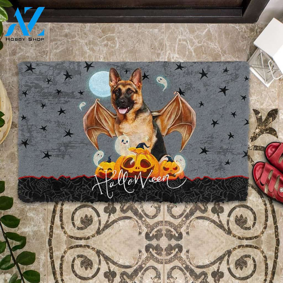 Dog Doormat 3D Halloween Vampire German Shepherd Custom Doormat