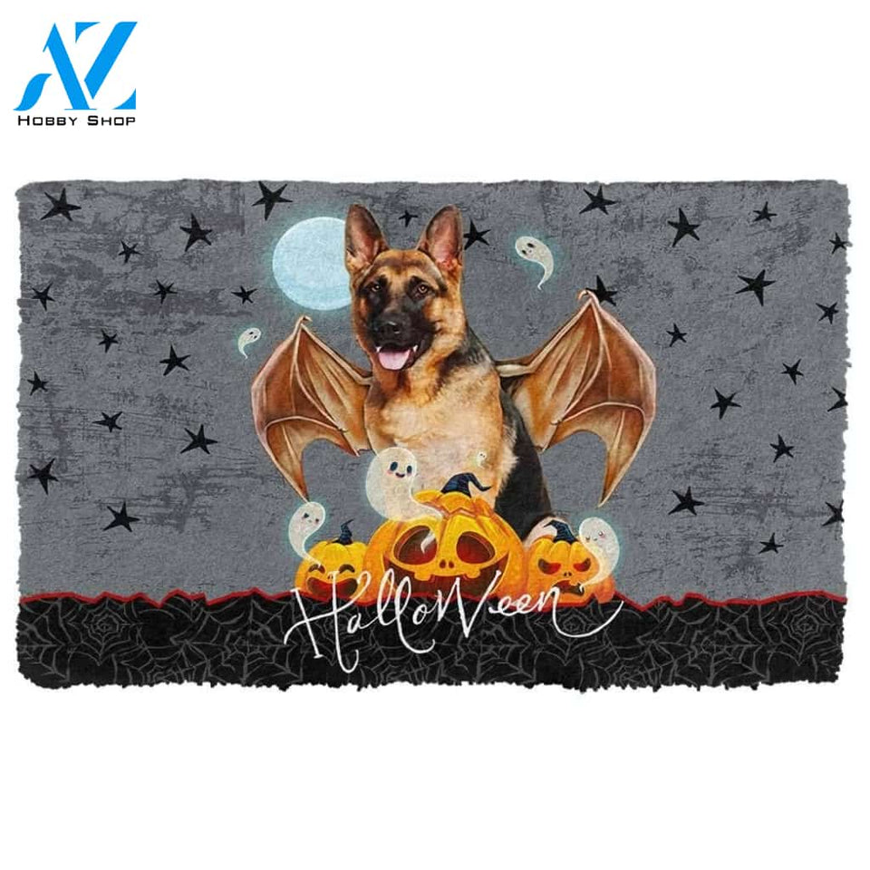 Dog Doormat 3D Halloween Vampire German Shepherd Custom Doormat