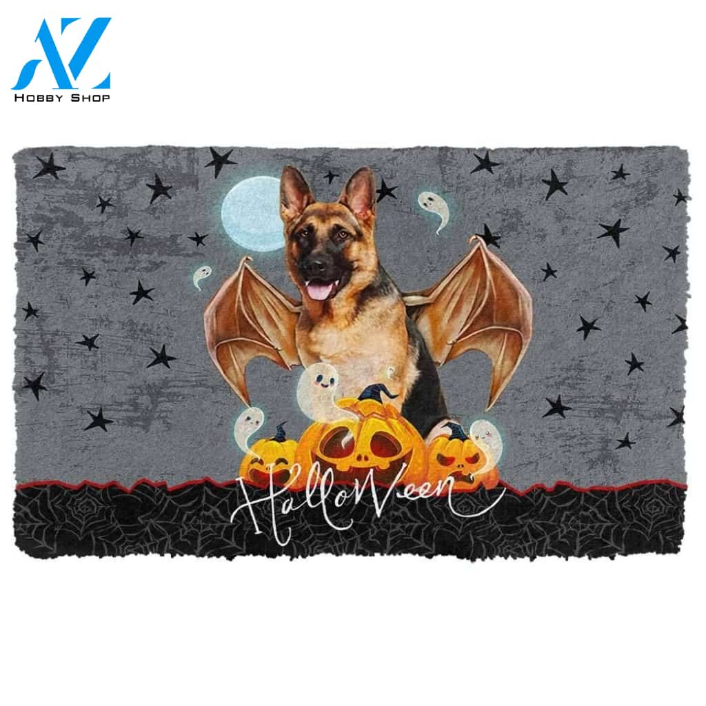 Dog Doormat 3D Halloween Vampire German Shepherd Custom Doormat