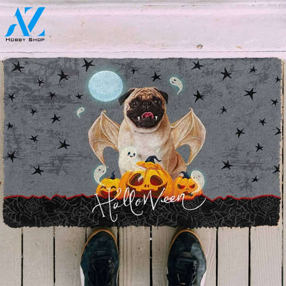 Dog Doormat 3D Halloween Vampire Pug Custom Doormat