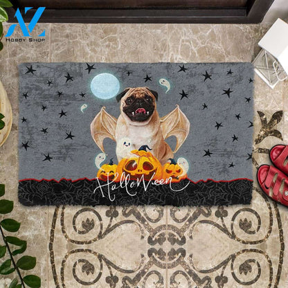 Dog Doormat 3D Halloween Vampire Pug Custom Doormat