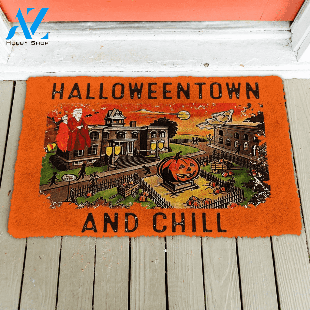 Dog Doormat 3D Halloweentown And Chill Custom Doormat