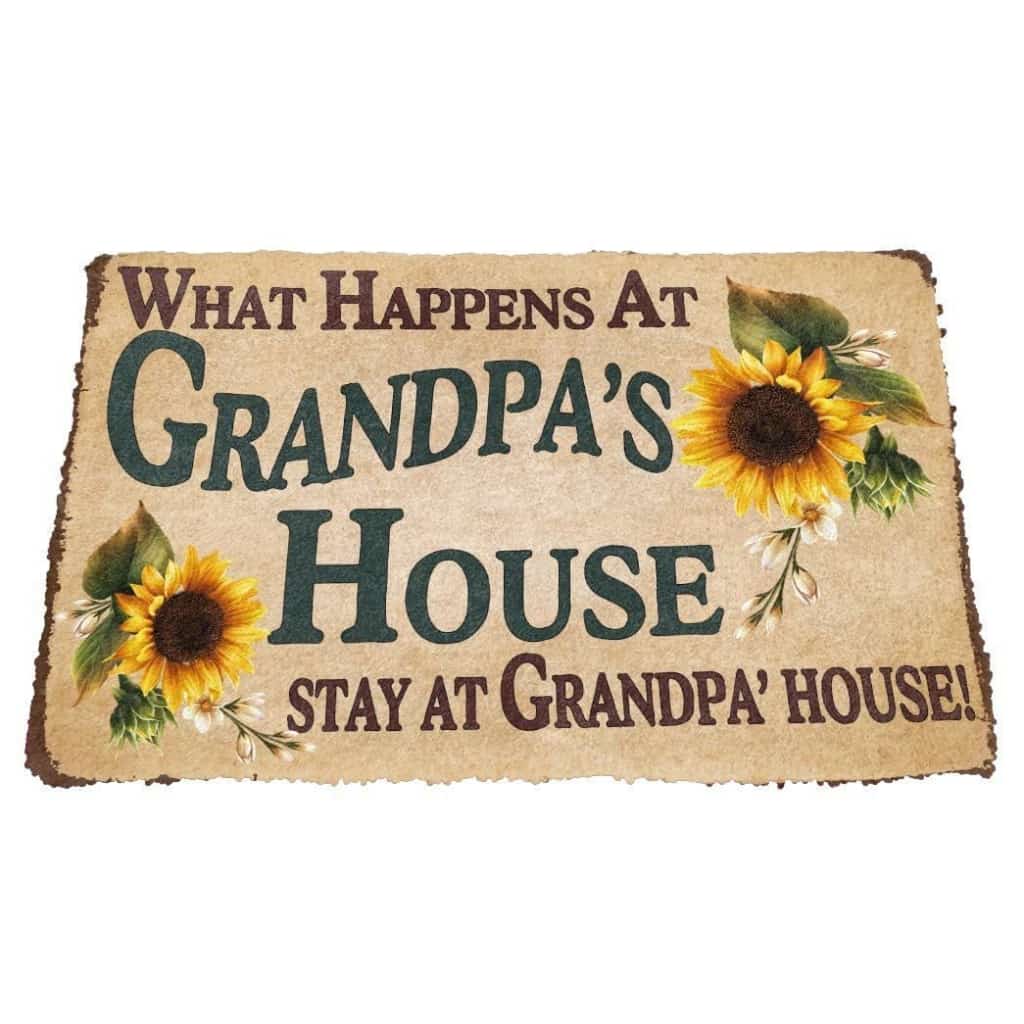 Dog Doormat 3D Happy Fathers Day Gift To My Grandpa Custom Doormat