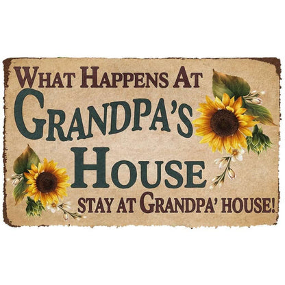 Dog Doormat 3D Happy Fathers Day Gift To My Grandpa Custom Doormat