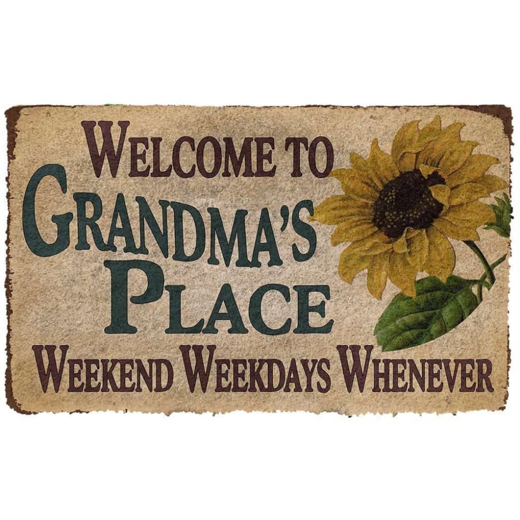 Dog Doormat 3D Happy Mothers Day Gift Welcome to Grandma's Place Custom Doormat