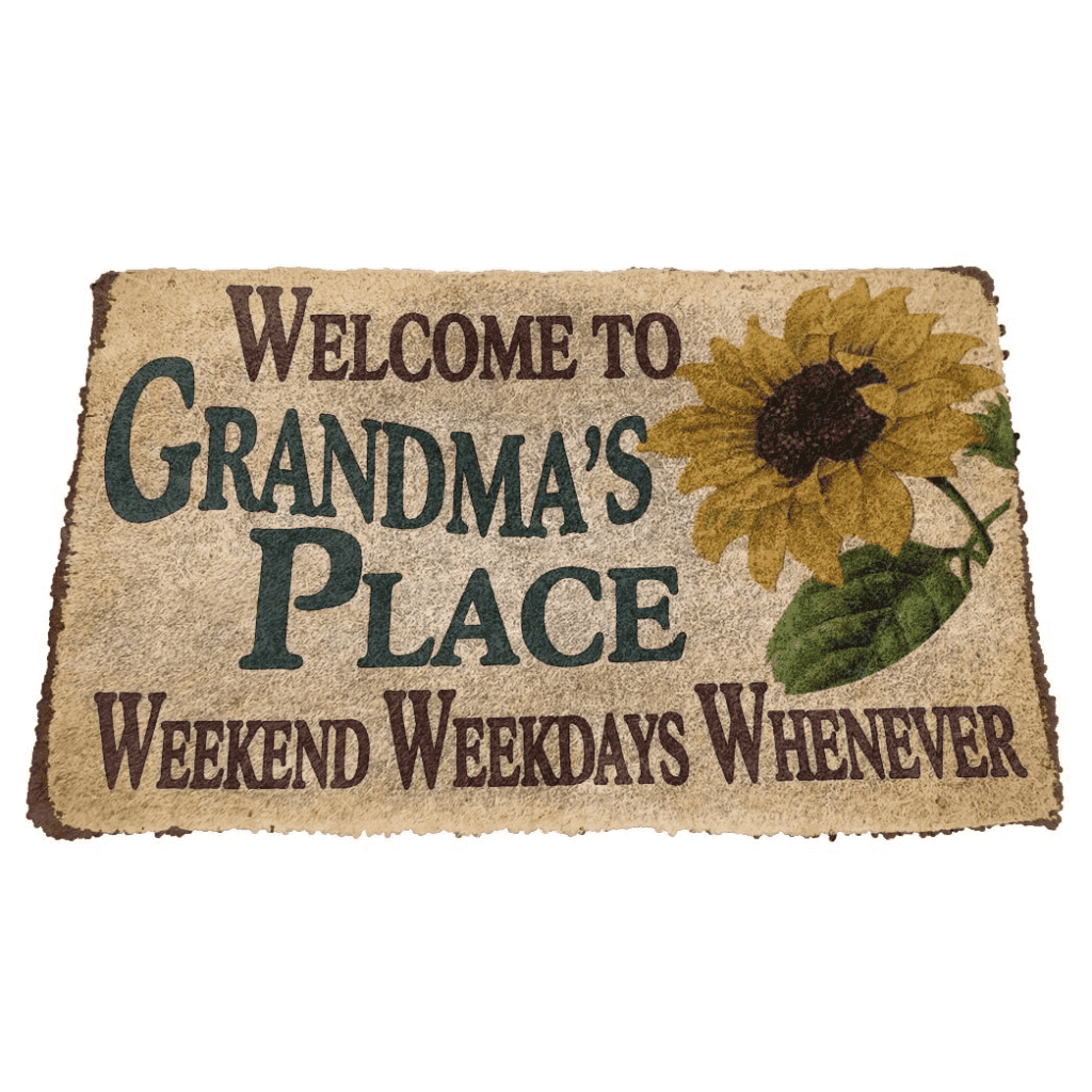 Dog Doormat 3D Happy Mothers Day Gift Welcome to Grandma's Place Custom Doormat