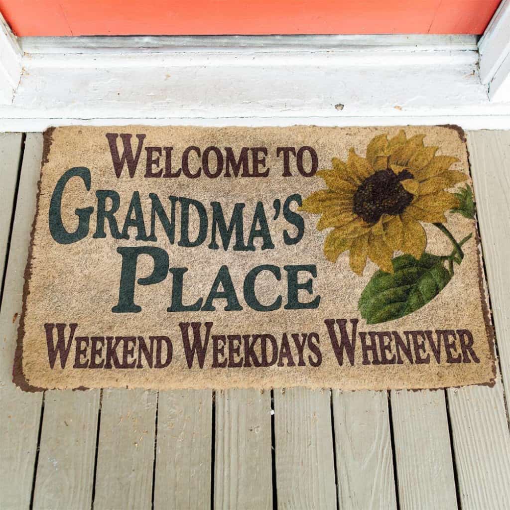 Dog Doormat 3D Happy Mothers Day Gift Welcome to Grandma's Place Custom Doormat
