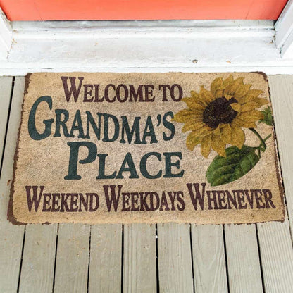 Dog Doormat 3D Happy Mothers Day Gift Welcome to Grandma's Place Custom Doormat