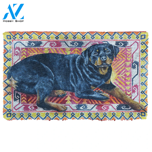 Dog Doormat 3D Happy Rottweiler Custom Doormat