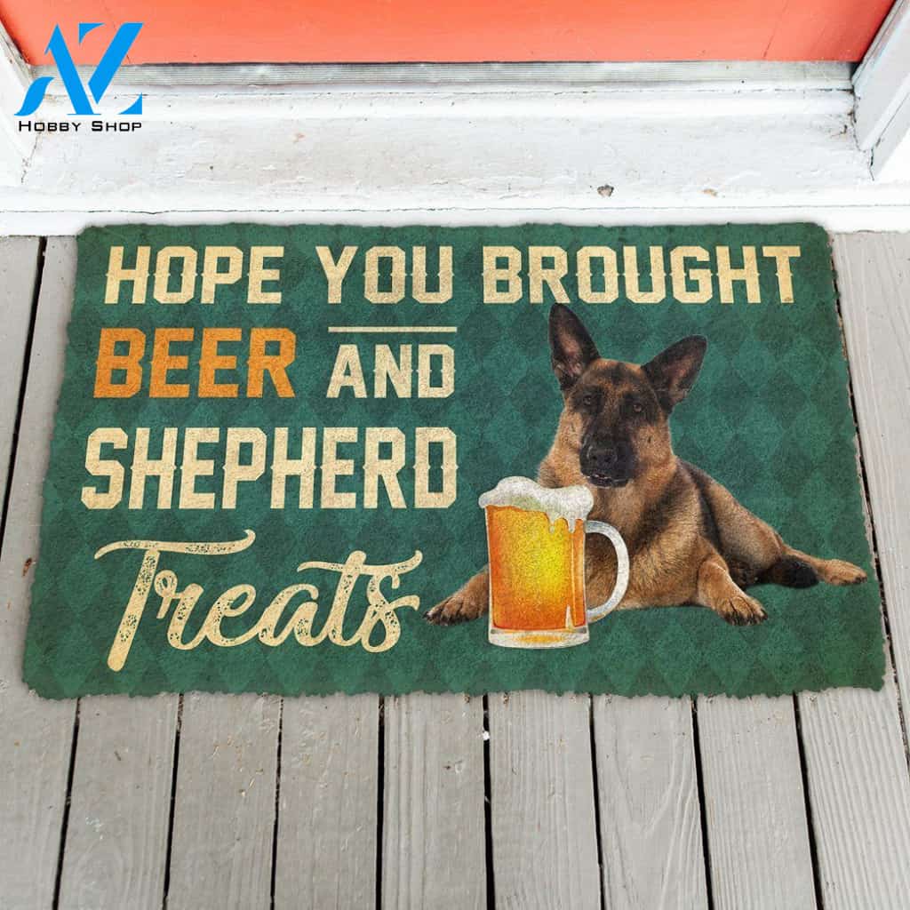 Dog Doormat 3D Hope You Brought Beer And Shepherd Treats Doormat