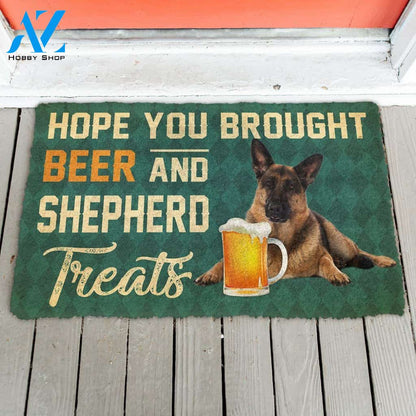 Dog Doormat 3D Hope You Brought Beer And Shepherd Treats Doormat