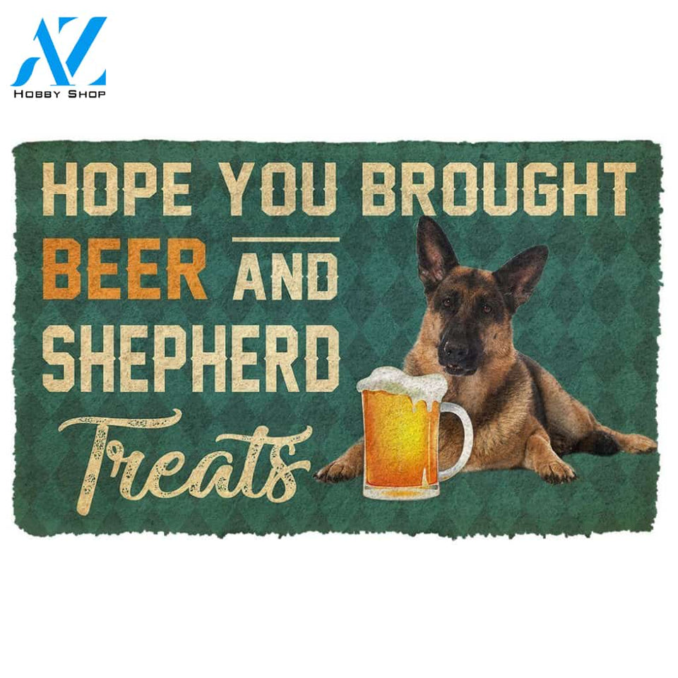 Dog Doormat 3D Hope You Brought Beer And Shepherd Treats Doormat