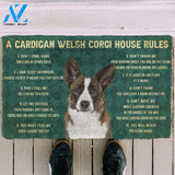 Dog Doormat 3D House Rules Cardigan Welsh Corgi Dog Doormat