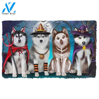 Dog Doormat 3D Husky Halloween Custom Doormat