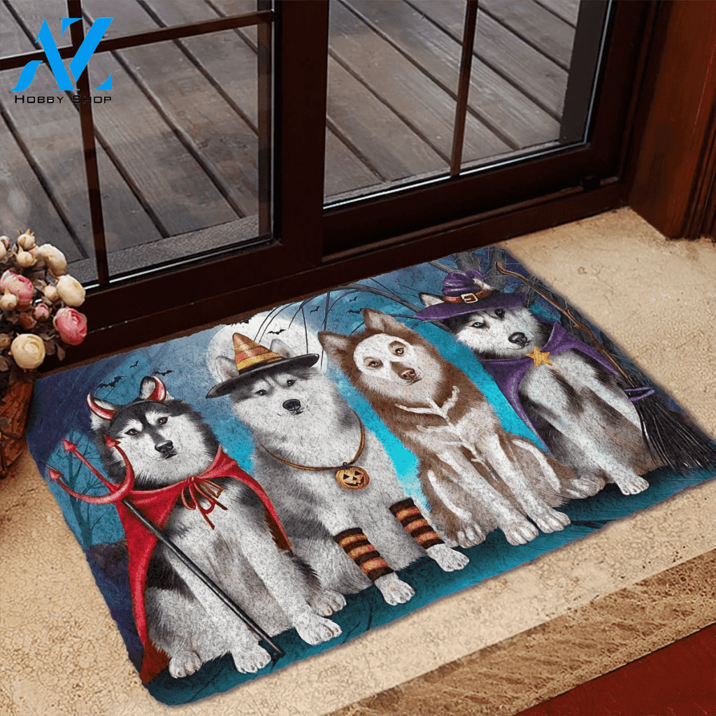 Dog Doormat 3D Husky Halloween Custom Doormat