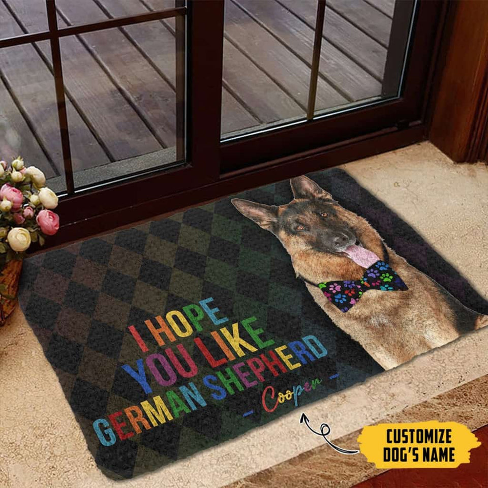 Dog Doormat 3D I Hope You Like German Shepherd Custom Name Doormat