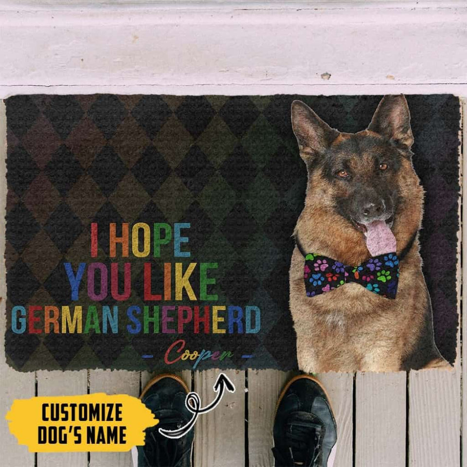 Dog Doormat 3D I Hope You Like German Shepherd Custom Name Doormat