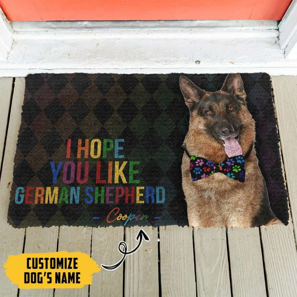 Dog Doormat 3D I Hope You Like German Shepherd Custom Name Doormat