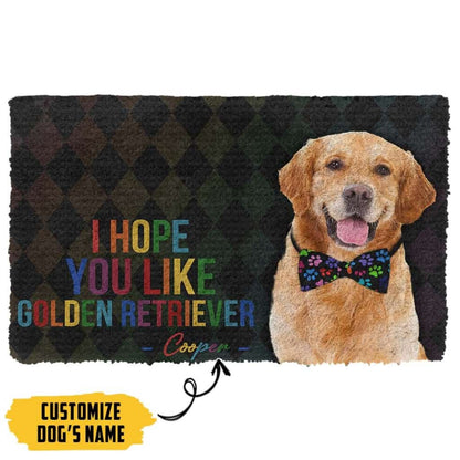 Dog Doormat 3D I Hope You Like Golden Retriever Custom Name Doormat