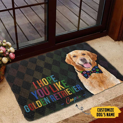 Dog Doormat 3D I Hope You Like Golden Retriever Custom Name Doormat