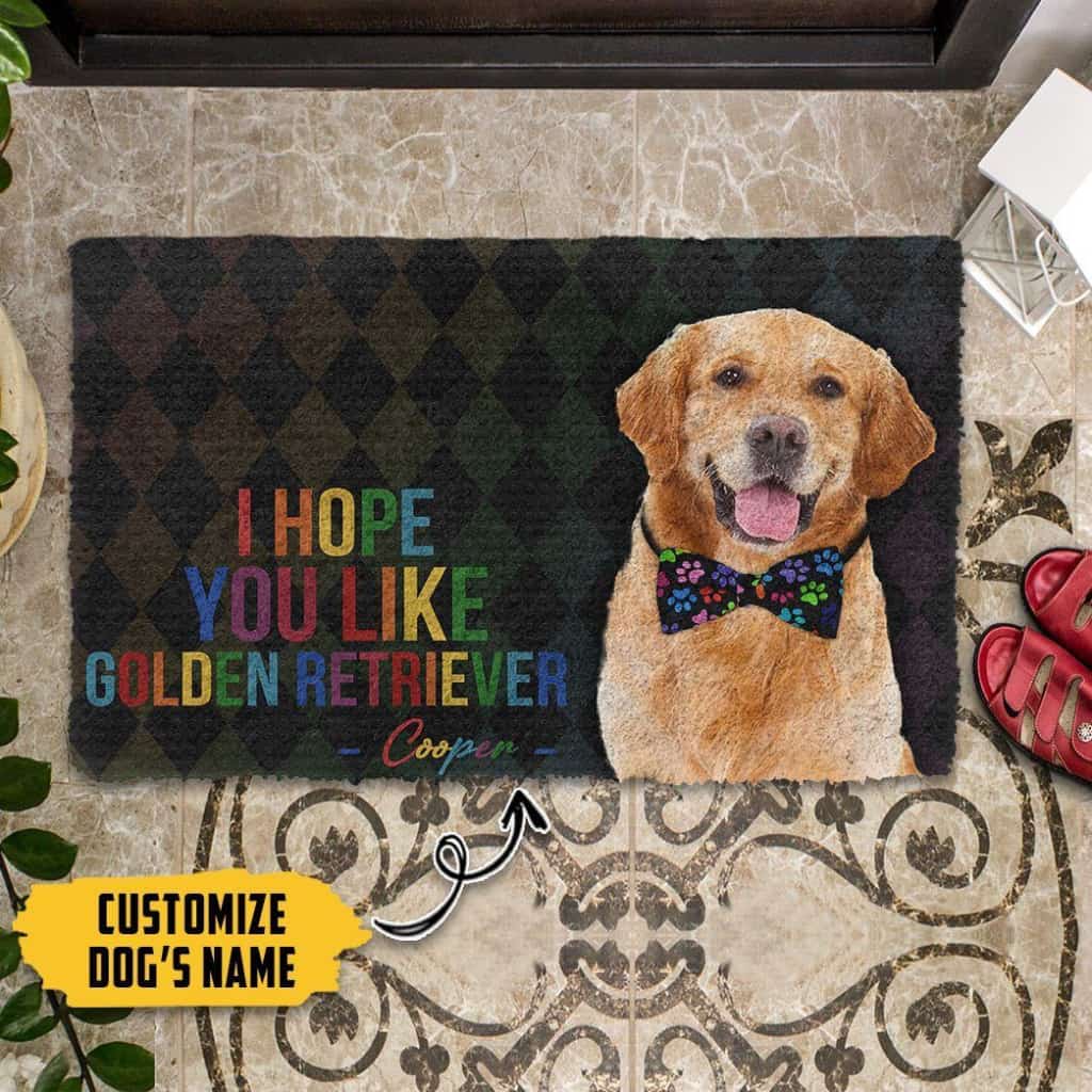 Dog Doormat 3D I Hope You Like Golden Retriever Custom Name Doormat