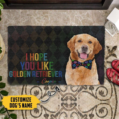 Dog Doormat 3D I Hope You Like Golden Retriever Custom Name Doormat
