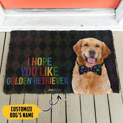 Dog Doormat 3D I Hope You Like Golden Retriever Custom Name Doormat