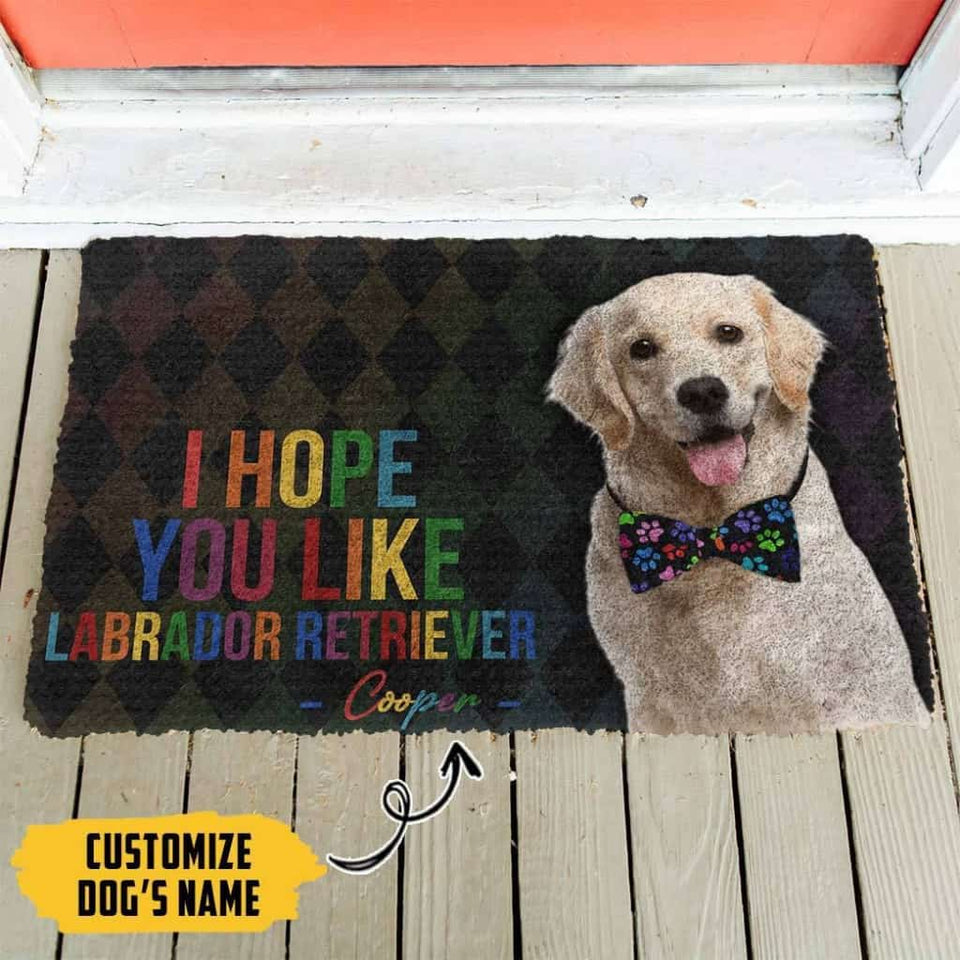 Dog Doormat 3D I Hope You Like Labrador Retriever Custom Name Doormat