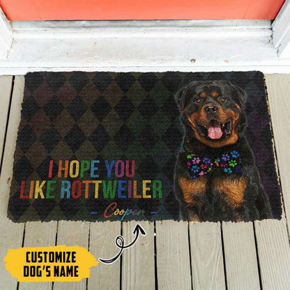 Dog Doormat 3D I Hope You Like Rottweiler Custom Name Doormat