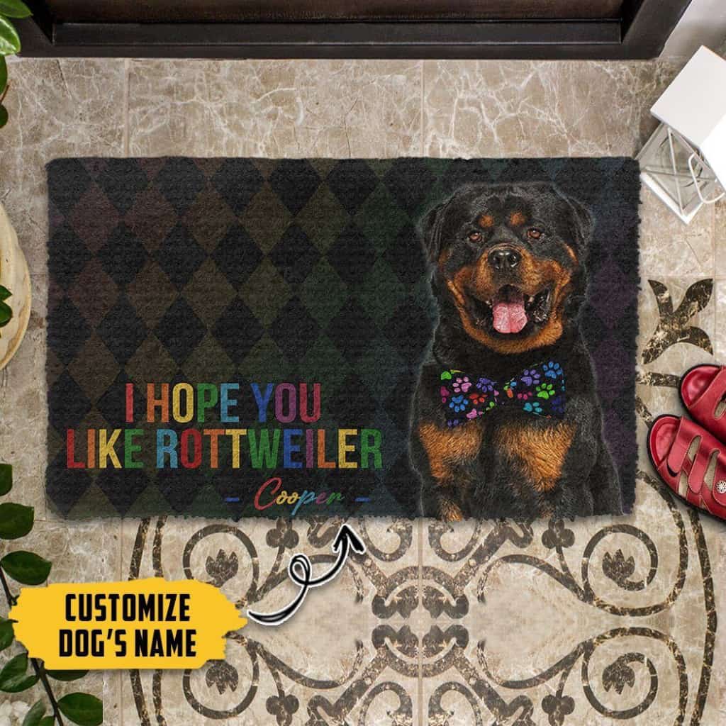 Dog Doormat 3D I Hope You Like Rottweiler Custom Name Doormat