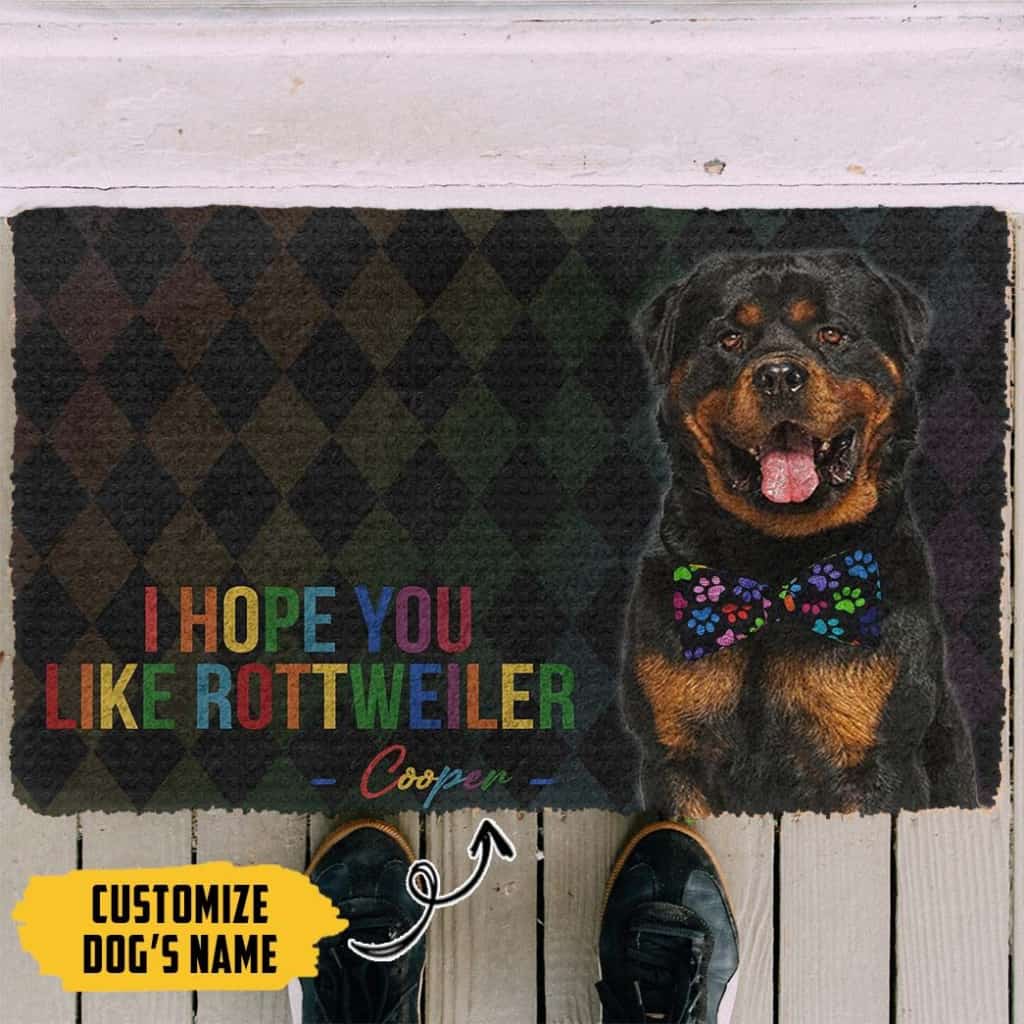 Dog Doormat 3D I Hope You Like Rottweiler Custom Name Doormat