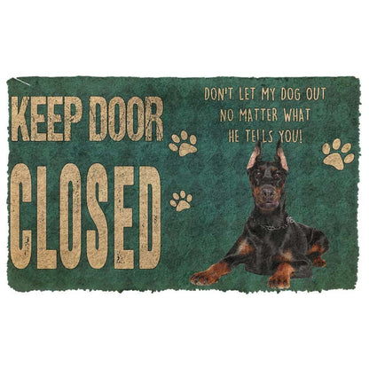 Dog Doormat 3D Keep Door Closed Doberman Pinschers Dog Custom Gender Doormat