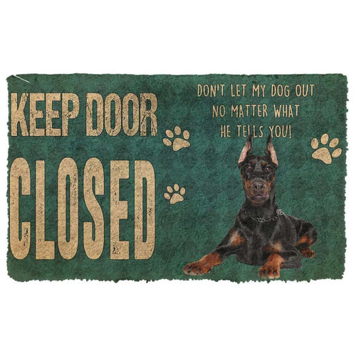 Dog Doormat 3D Keep Door Closed Doberman Pinschers Dog Custom Gender Doormat