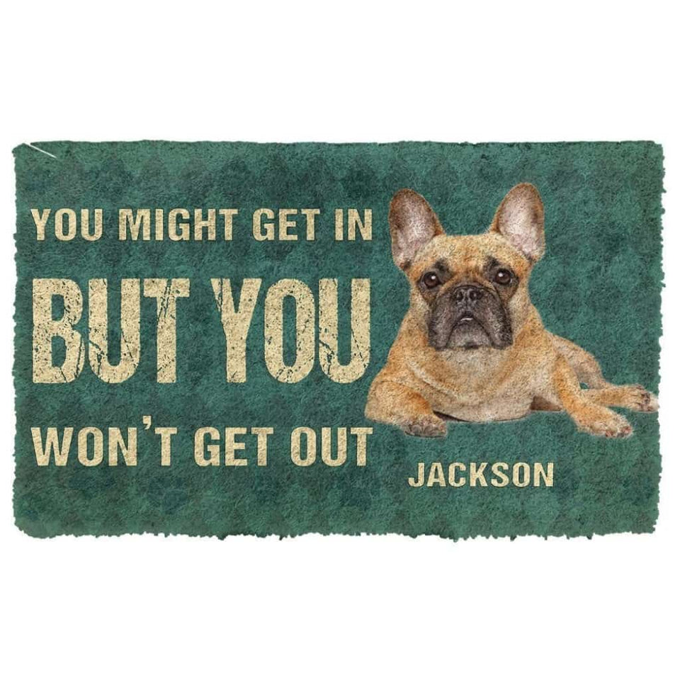 Dog Doormat 3D Keep Door Closed French Bulldogs Dog Custom Gender Doormat