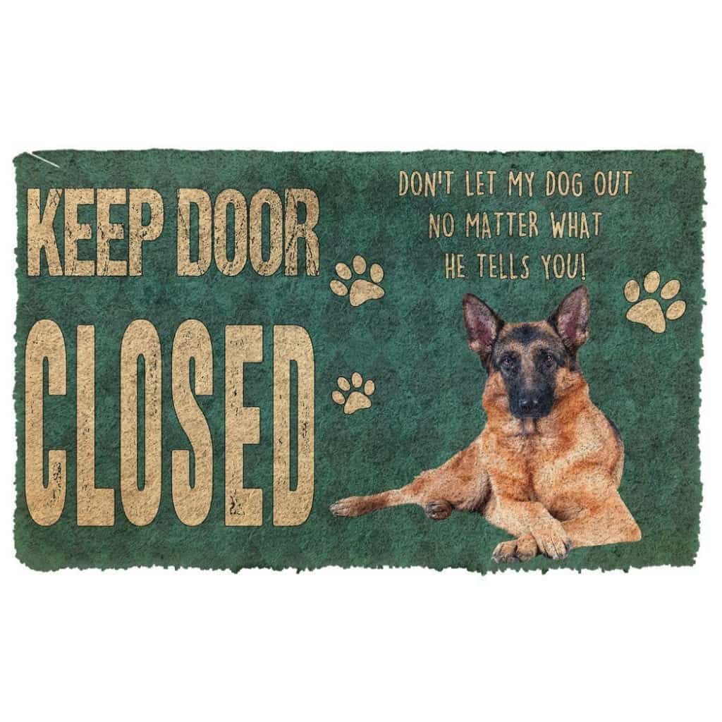 Dog Doormat 3D Keep Door Closed German Shepherd Dog Custom Gender Doormat